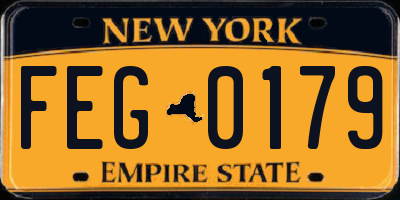 NY license plate FEG0179