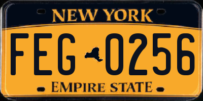 NY license plate FEG0256