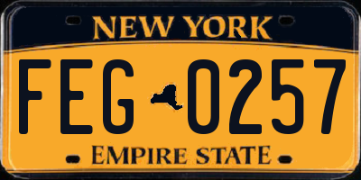 NY license plate FEG0257