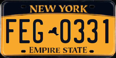 NY license plate FEG0331