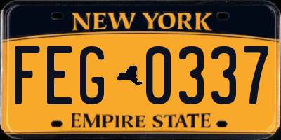 NY license plate FEG0337