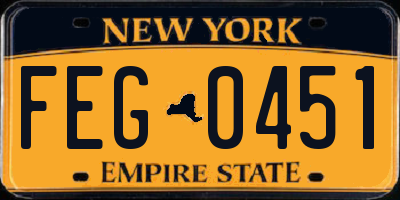 NY license plate FEG0451