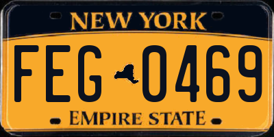 NY license plate FEG0469