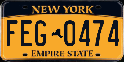 NY license plate FEG0474