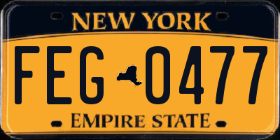 NY license plate FEG0477