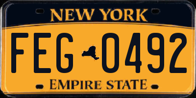 NY license plate FEG0492