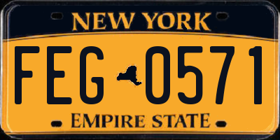 NY license plate FEG0571