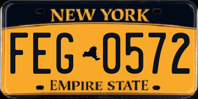 NY license plate FEG0572