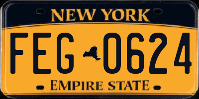 NY license plate FEG0624