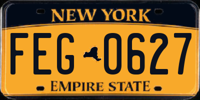 NY license plate FEG0627