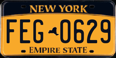 NY license plate FEG0629