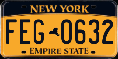 NY license plate FEG0632