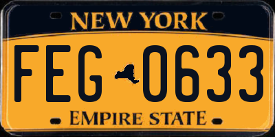 NY license plate FEG0633