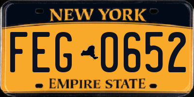 NY license plate FEG0652