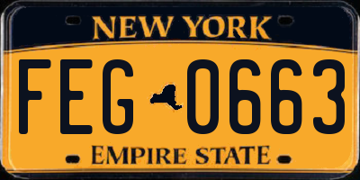 NY license plate FEG0663