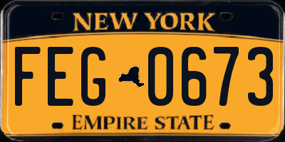 NY license plate FEG0673