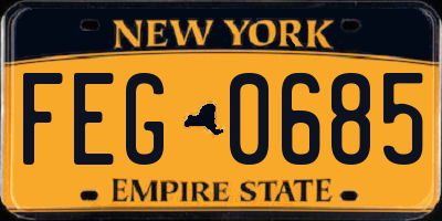 NY license plate FEG0685