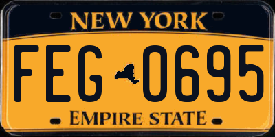 NY license plate FEG0695