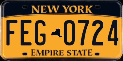 NY license plate FEG0724