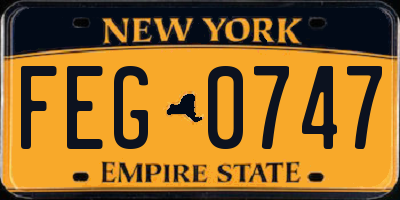 NY license plate FEG0747