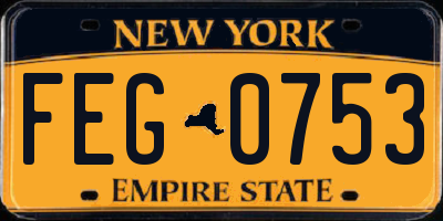 NY license plate FEG0753