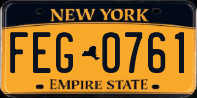 NY license plate FEG0761