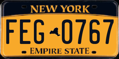 NY license plate FEG0767