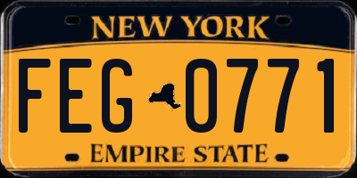 NY license plate FEG0771