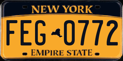 NY license plate FEG0772