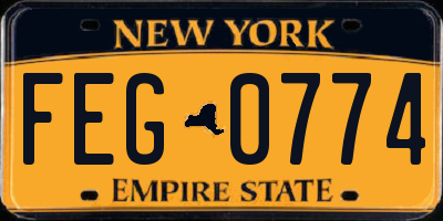 NY license plate FEG0774