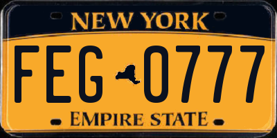 NY license plate FEG0777