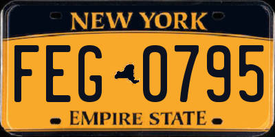 NY license plate FEG0795