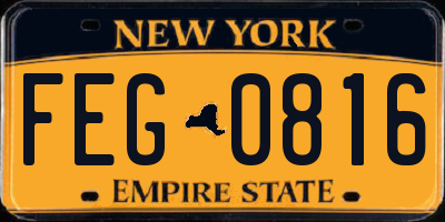 NY license plate FEG0816