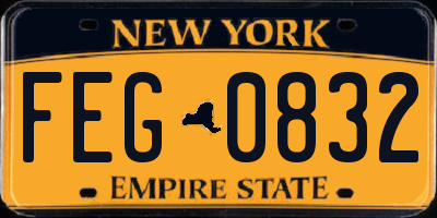 NY license plate FEG0832