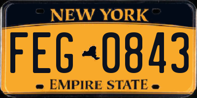 NY license plate FEG0843