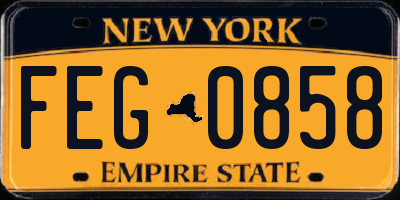 NY license plate FEG0858