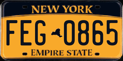 NY license plate FEG0865