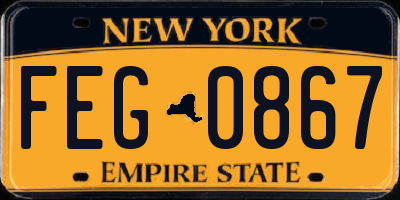NY license plate FEG0867