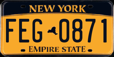 NY license plate FEG0871