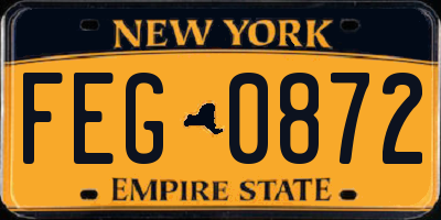 NY license plate FEG0872