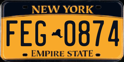 NY license plate FEG0874