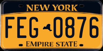NY license plate FEG0876