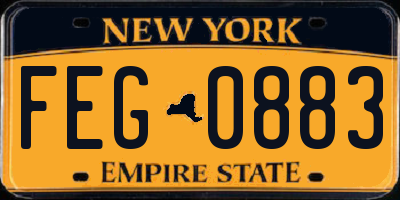 NY license plate FEG0883
