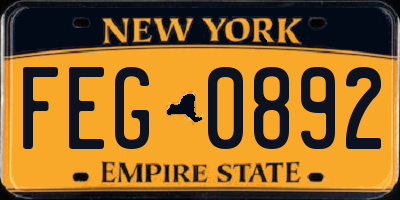 NY license plate FEG0892