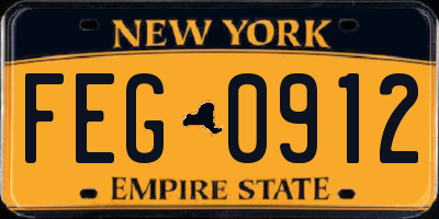NY license plate FEG0912