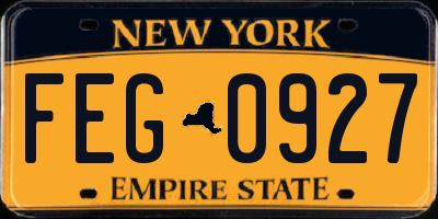 NY license plate FEG0927
