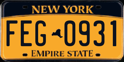 NY license plate FEG0931