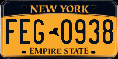 NY license plate FEG0938
