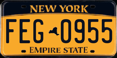 NY license plate FEG0955