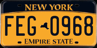 NY license plate FEG0968
